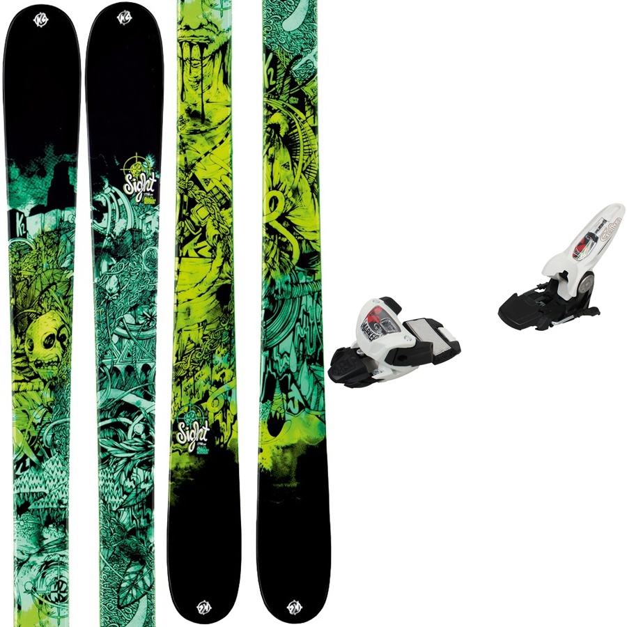 K2 Sight + Griffon Men's Twin Tip Skis + Bindings, 159cm, 2013